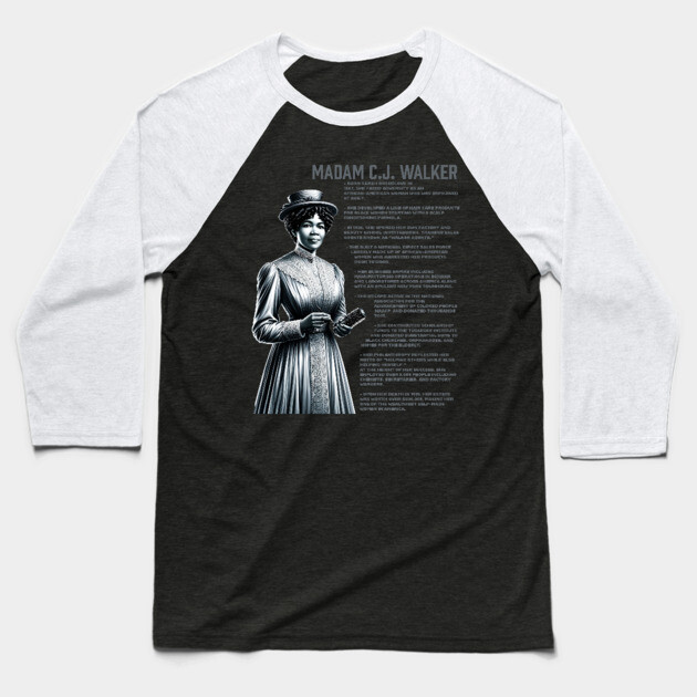 Madam CJ Walker Baseball T-Shirt by UrbanLifeApparel