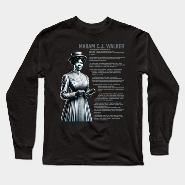 Madam CJ Walker Long Sleeve T-Shirt by UrbanLifeApparel