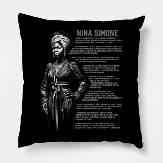Nina Simone Pillow by UrbanLifeApparel