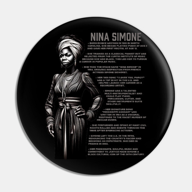 Nina Simone Pin by UrbanLifeApparel