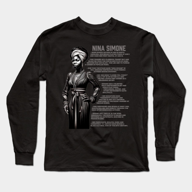 Nina Simone Long Sleeve T-Shirt by UrbanLifeApparel