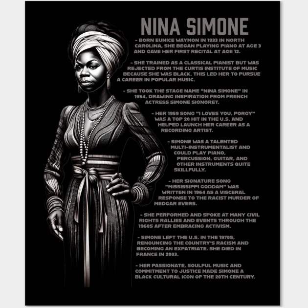 Nina Simone Wall Art by UrbanLifeApparel