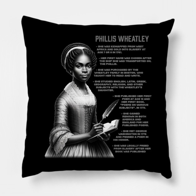 Phillis Wheatley Pillow by UrbanLifeApparel