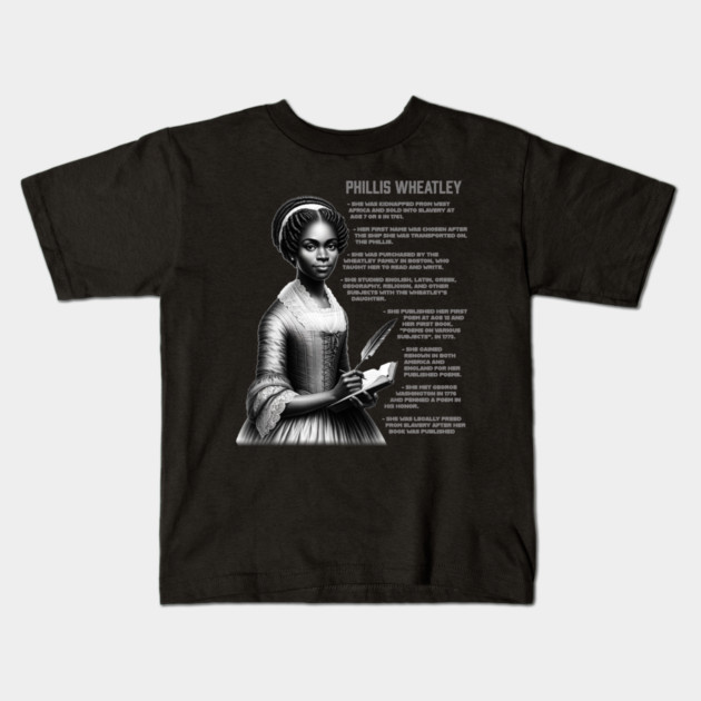 Phillis Wheatley Kids T-Shirt by UrbanLifeApparel