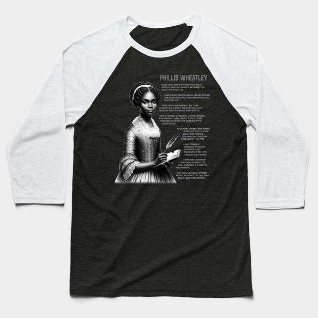 Phillis Wheatley Baseball T-Shirt by UrbanLifeApparel