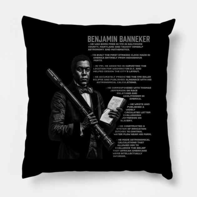 Benjamin Banneker Facts Pillow by UrbanLifeApparel