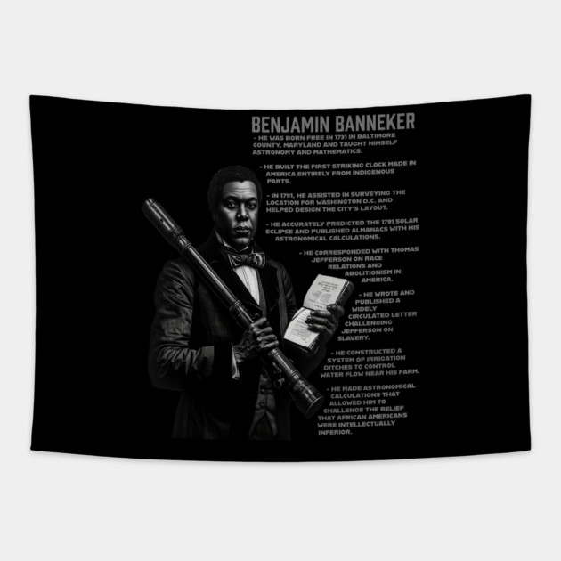 Benjamin Banneker Facts Tapestry by UrbanLifeApparel