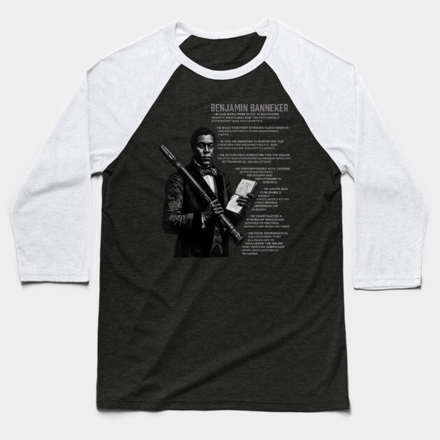 Benjamin Banneker Facts Baseball T-Shirt by UrbanLifeApparel