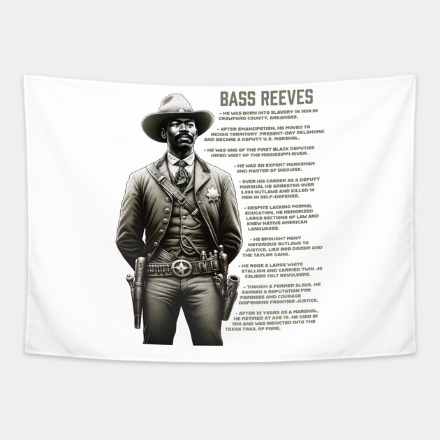 Bass Reeves Facts Tapestry by UrbanLifeApparel