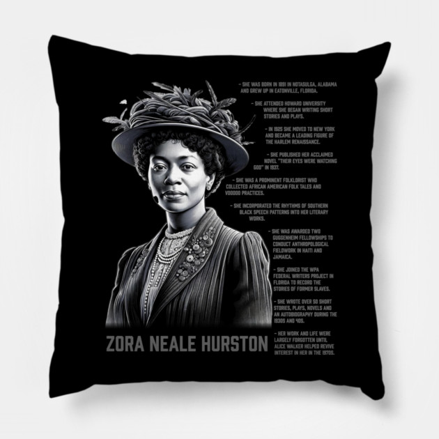 Zora Neale Hurston Pillow by UrbanLifeApparel