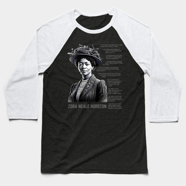 Zora Neale Hurston Baseball T-Shirt by UrbanLifeApparel