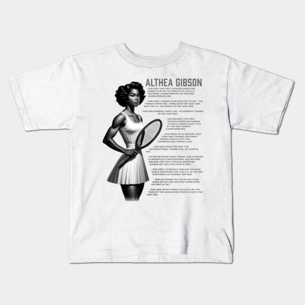 Althea Gibson Facts Kids T-Shirt by UrbanLifeApparel
