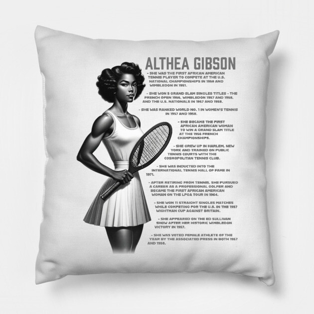 Althea Gibson Facts Pillow by UrbanLifeApparel