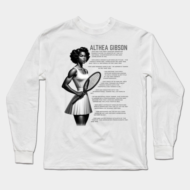 Althea Gibson Facts Long Sleeve T-Shirt by UrbanLifeApparel