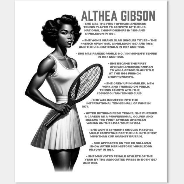 Althea Gibson Facts Wall Art by UrbanLifeApparel