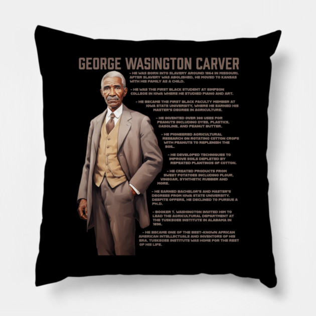 George Washington Carver Facts Pillow by UrbanLifeApparel