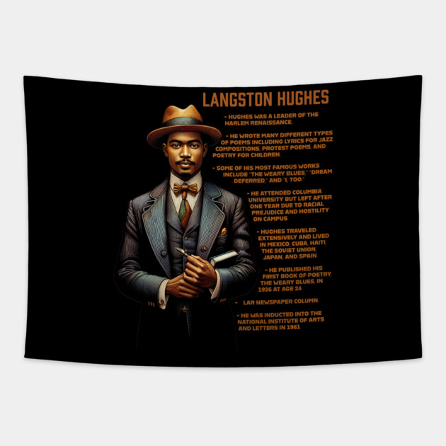 Langston Hughes Facts Tapestry by UrbanLifeApparel