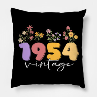 70 Years Old Vintage 1954 70th Birthday Wildflower Pillow