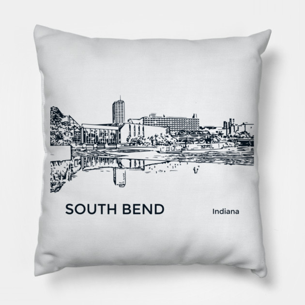 South Bend Indiana Pillow by Lakeric