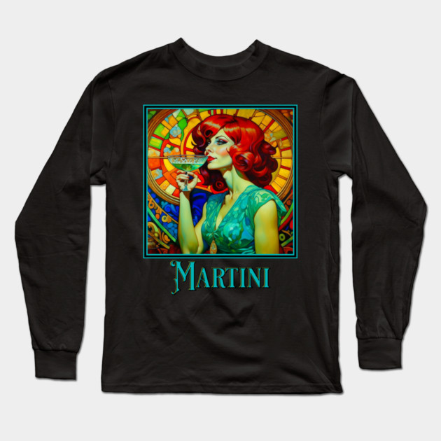 Art Nouveau Martini Long Sleeve T-Shirt by HolidayBug
