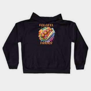 Watercolor Falafel Friday Kids Hoodie