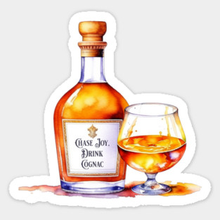 Watercolor Drink Cognac Sticker