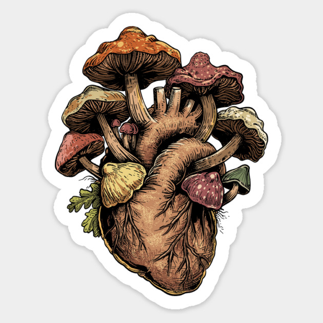 Mushroom Heart Magnet by GoshWow®