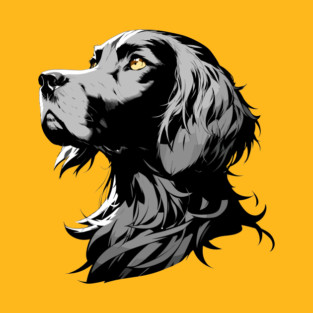 Stunning and Cool Irish Setter Monochrome and Gold Portrait for Father's Day T-Shirt