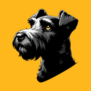 Stunning and Cool Irish Terrier Monochrome and Gold Portrait for Father's Day T-Shirt