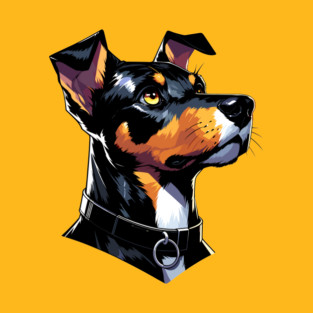 Stunning and Cool Jagdterrier Monochrome and Gold Portrait for Father's Day T-Shirt