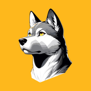 Stunning and Cool Jindo Monochrome and Gold Portrait for Father's Day T-Shirt