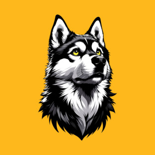 Stunning and Cool Kai Ken Monochrome and Gold Portrait for Father's Day T-Shirt