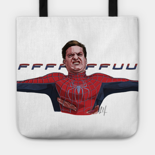 Tobey-Man is Struggling Tote by 51Deesigns