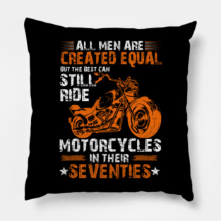 Vintage Mens Grandpa Motorcycle Biker Birthday 70 Years Old Pillow