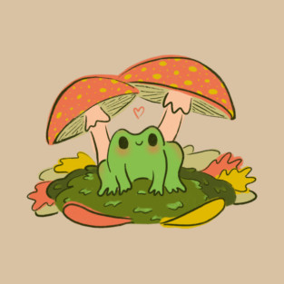 Live and Eat Flies - Frog and Mushroom T-Shirt