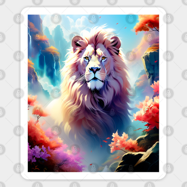 Lion in the sky double exposure wildlife forests Sticker by BirdsnStuff