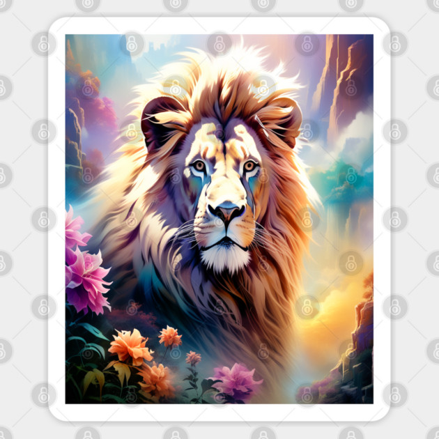 Lion in the sky double exposure wildlife forests Sticker by BirdsnStuff