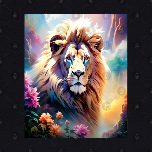 Lion in the sky double exposure wildlife forests by BirdsnStuff