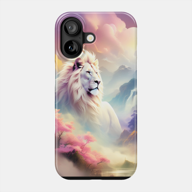 Lion in the sky double exposure wildlife forests Phone Case by BirdsnStuff