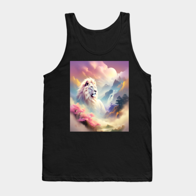 Lion in the sky double exposure wildlife forests Tank Top by BirdsnStuff