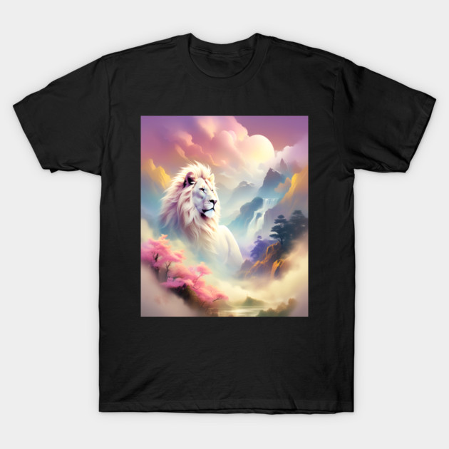 Lion in the sky double exposure wildlife forests T-Shirt by BirdsnStuff