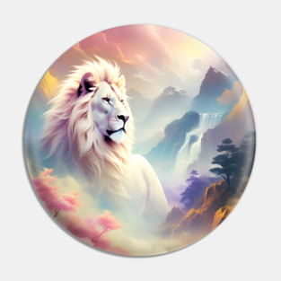 Lion in the sky double exposure wildlife forests Pin