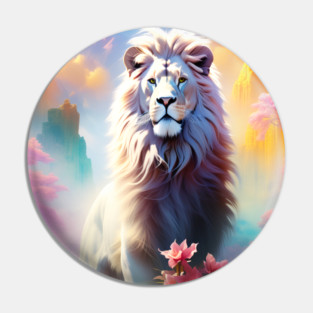 Lion in the sky double exposure wildlife forests Pin