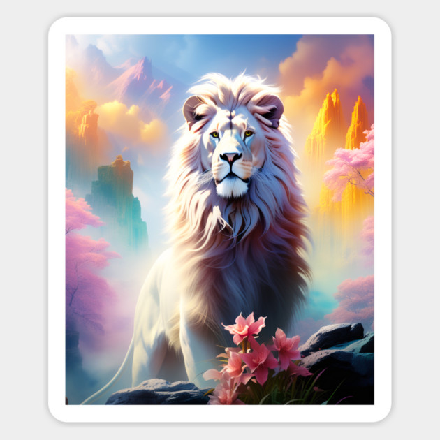 Lion in the sky double exposure wildlife forests Magnet by BirdsnStuff