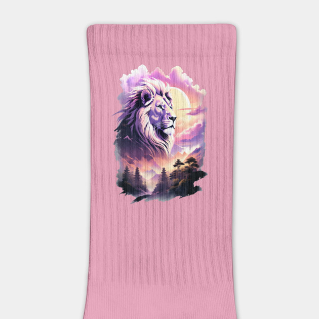 Lion in the sky double exposure wildlife forests by BirdsnStuff