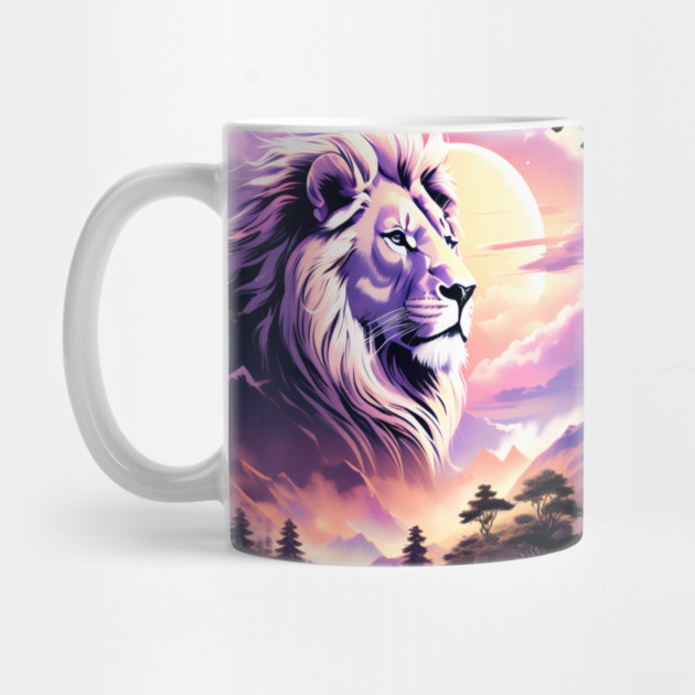 Lion in the sky double exposure wildlife forests by BirdsnStuff