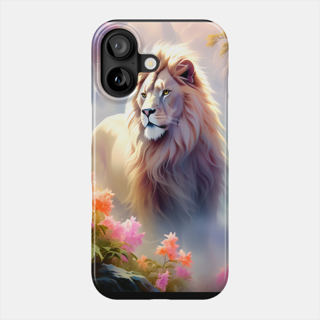 Lion in the sky double exposure wildlife forests Phone Case by BirdsnStuff