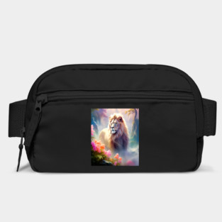 Lion in the sky double exposure wildlife forests Bag