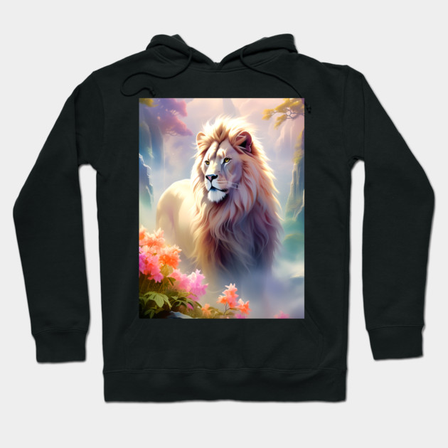 Lion in the sky double exposure wildlife forests Hoodie by BirdsnStuff