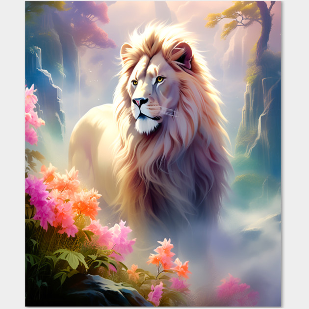Lion in the sky double exposure wildlife forests Wall Art by BirdsnStuff